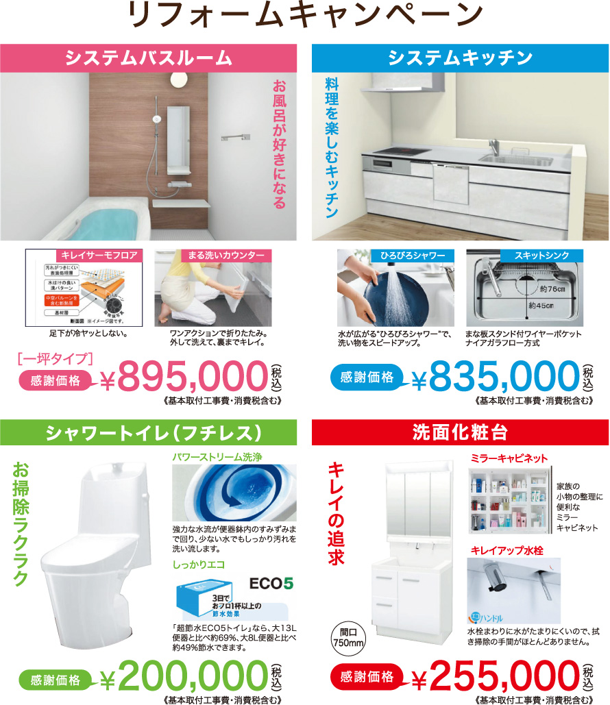 リフォームキャンペーン内容